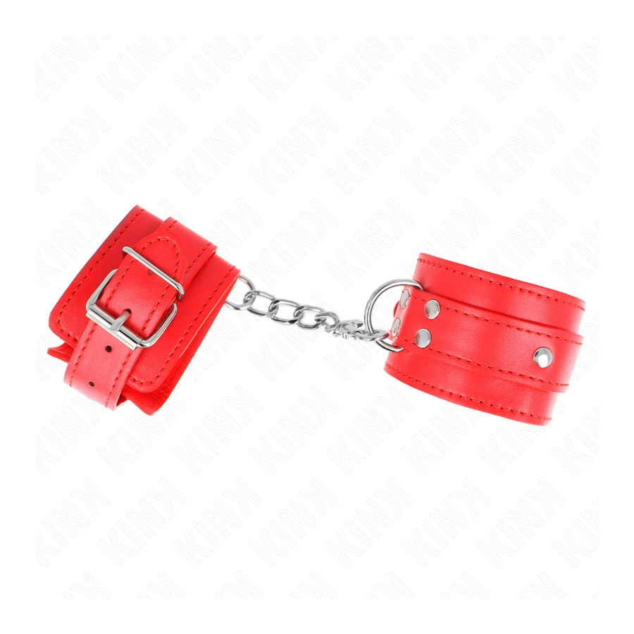 KINK - 3 D-RING HANDGELENKFESSELN VERSTELLBAR ROT 17,5-25 CM X 6 CM
